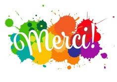 the word merci painted in different colors