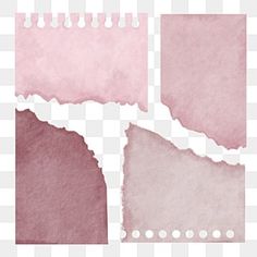 torn pink paper with holes in the middle, on a transparent background png and psd