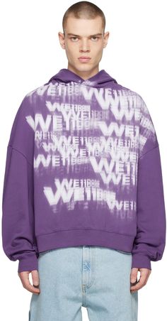 We11done: Purple Stamp Hoodie | SSENSE Artist Hoodie, Purple Fits, Hoodie Logo, French Terry Hoodie, Foto Poses, Logo Pattern, Mode Inspo, Hoodie Design, Color Purple