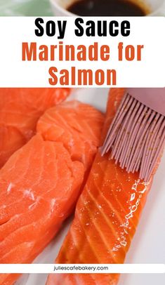 soy sauce marinade for salmon and salmon fillets Easy Salmon Marinade, Grilled Salmon Marinade, Marinade For Salmon, Marinade For Fish, Soy Sauce Marinade, Fish Marinade, Salmon Marinade, 4 Ingredient Recipes, Easy Salmon