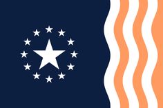 an american flag with white stars on the blue and orange stripes, as if it were made out of paper