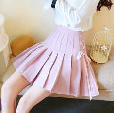 Kawaii Harajuku Fashion, Halter Dress Short, High Waisted Pleated Skirt, Pleated Skirts, Pink Dark, Kawaii Clothes, Harajuku Fashion, Visual Kei, Kawaii Fashion