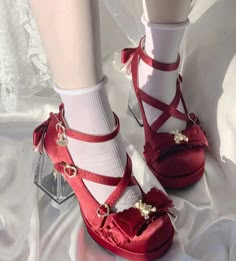 𝒜𝒷ℴ𝓊𝓉: Upper Material: Satin (red), PU (white, black, brown, blue, pink) Insole: High Rebound Memory Foam The heel of the shoe has a little bear inside. 🧸 Heel Height 3.54''/9cm ♡ 𝓼𝓲𝔃𝓲𝓷𝓰 ♡ US Size(default) 5 5.5 6 6.5 7 7.5 8 8.5 9 9.5 10 UK 3 3.5 4 4.5 5 5.5 6 6.5 7 7.5 8 EU 35-36 36-37 36-37 37-38 37-38 38-39 38-39 39-40 39-40 40-41 41-42 CM/JP 22 22.5 23 23.5 23.5 24 24.5 25 25 25.5 26 CN 34 35 36 37 37.5 38 39 39.5 40 41 42 Dark Red Shoes High Heels, Circus Inspired Shoes, Red Heart Shoes, Red And White Clothes, Red Things, Little Bear, Red Heels, Caicos Islands, Red Shoes