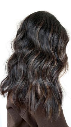 Balayage Dark Hair, Dark Hair Color, Balayage Dark, Dark Brown Hair Balayage, Highlights For Dark Brown Hair, Black Hair Balayage, Brown Hair Inspo