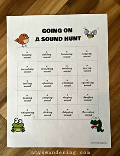 a printable game for going on a sound hunt