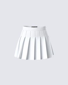 Bella White Pleated Tennis Skirt Bella Princess, Tennis Skirt Aesthetic, Chiffon Cami Tops, White Pleated Tennis Skirt, Skirt Aesthetic, The Bleachers, White Tennis Skirt, White Pleated Skirt, Pleated Tennis Skirt