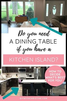 a kitchen island with the words do you need a dining table if you have a kitchen island?