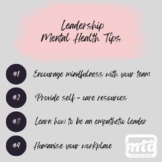 an info sheet describing how to use the leader's mental health tips for your team