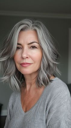 Wavy Hair And Glasses, Grey Hair Bob, Gray Bob Hairstyles, Silver Hairstyles, Gray Bob, Hair Bobs, Hair And Glasses, Curly Shag, Curly Shag Haircut