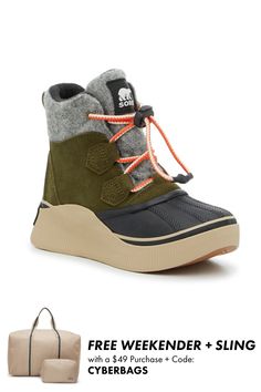 SOREL-Out N About IV Chillz Waterproof Duck Boot - Kids' Your little explorer will be ready to brave winter weather adventures in the Out N About IV Chillz duck boots from Sorel. This sturdy style is crafted with a waterproof suede material, a cozy sherpa collar, and a fleece lining that is crafted with 100g of insulation. Not sure which size to order? Click here to check out our Kids Measuring Guide! For more helpful tips and sizing FAQs, click here . Cozy Slippers Boots, Sorel Out N About, Kids Winter Boots, Shoe Size Chart Kids, Keds Style, Duck Boot, Koolaburra By Ugg, Trending Boots, Adidas Fashion