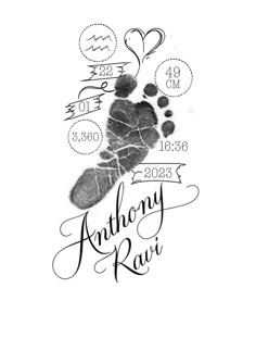 an ink drawing with the words anthony raw on it