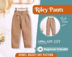 Cool Comfort for Sunny Days: Craft Fun and Freedom with Our Kids' Summer Pants Patterns! Dive into the joy of crafting with our irresistibly cute and beginner-friendly sewing patterns! Create this adorable outfits for your little ones in just a few hours. The patterns are instantly available for download. 💝 Get more than 130 patterns and all our new patterns forever with our Whole Shop Bundle:  👉 www.etsy.com/listing/1728572165 Check all our Shorts, Skirts & Pants here 👉 https://etsy.me/3ybax Summer Pants Pattern, Toddler Pants Sewing Pattern, Toddler Flare Pants Sewing Patterns, Kids Pants Pattern Free Treasurie, Toddler Sweat Pants Pattern Free, Kids Pyjamas Sewing Pattern, Pants Patterns, Bucket Hat Pattern, Waistband Pants