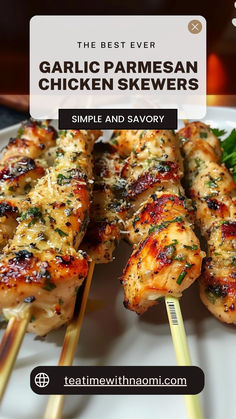 the best ever garlic parmesan chicken skewers simple and savory