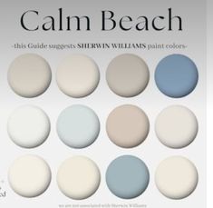 a poster with different shades of white and blue on the cover of a book called calm beach