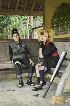 Matching Anime Halloween Costumes, Naruto Couple Costume, Anime Couple Cosplays, Anime Duo Costumes, Couple Cosplay Anime, Anime Couples Costumes, Couple Cosplay Ideas Anime, Shikamaru Cosplay, Temari Cosplay