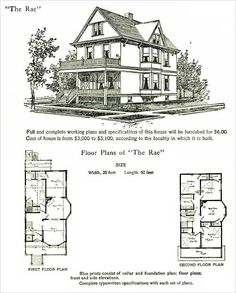 an old house with three floors and two levels, in the same drawing as shown below