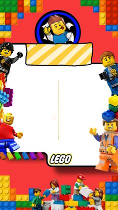 the lego movie poster frame is made out of legos and has an image of two people