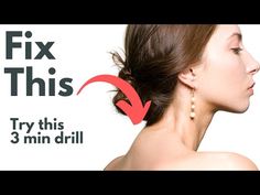 a woman's profile with the words fix this try this 3 min drill on it