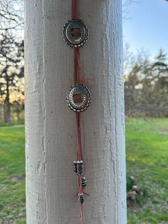 Handmade Concho necklace, 2 adjustable Conchos with hand painted beads. The necklace is 28" long. Concho Necklace, Painted Beads, Hand Painted Beads, Leather Necklace, Pendant Necklaces, Necklace Etsy, Jewelry Necklace Pendant, Accessory Gift, Jewelry Necklaces