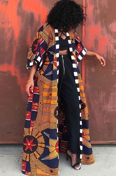 Autumn Geommetric Print Africa Long Cardigans - Duttin Mcqueen Fashion Psychology, Streetwear Beanie, African Print Coat, Cheap Streetwear, Beanie Fashion, Mode Kimono, Afrikaanse Mode, 40 Fashion, 2000 Fashion