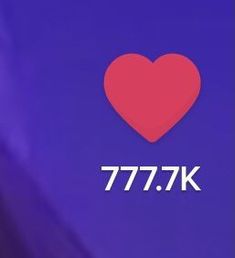 a red heart with the words 777 7k written below it on a purple background