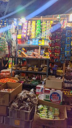 an open market with many different types of food