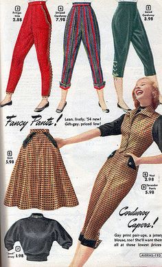 Aldens 1953 (13) | Rita Holcomb | Flickr Capri Pants Outfits, Celana Jogger Wanita, Outfit Suit, Skirt Sweater, 1950 Fashion, Vintage Wardrobe, Rockabilly Fashion