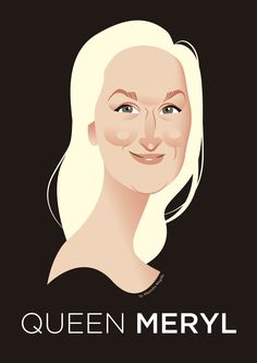 a woman's face is shown with the words queen meryl above her head