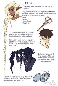 an info sheet describing different types of hair and how to use it in the game