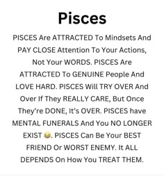 a poem written in black and white with the words pisces on it's side