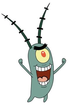 an animated cartoon character with spikes on his head and eyes, mouth wide open to the side