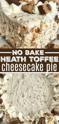 no bake health toffe cheesecake pie with chocolate chips