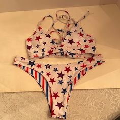 Zaful Bikini Bathing Suit New Without Tags Size-8 Red, White & Blue Bottom Is Reversible Neon Bikinis, Zaful Bikinis, Strapless Swimsuit, Blue Swimsuit, In My Dreams, Cheeky Bikinis, Swim Wear, Red White Blue, Bathing Suit