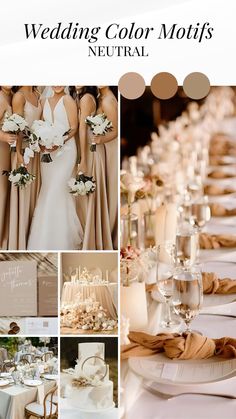 wedding color palettes neutral and white