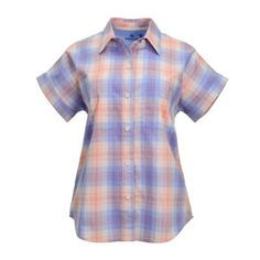 The Ridgecut Women's Short Cap Sleeve Dobby Plaid Shirt is a durable and comfortable work shirt. The button-down front and plaid pattern offer a classic look, while the polyester-blend material keeps the shirt comfortable. 2 pockets on the front of the shirt provide convenient storage. Comfortable and durable shirt made from 63% polyester, 34% cotton and 3% spandex 2 pockets for storage Full button-down front closure Short cap sleeves Plaid pattern gives the shirt classic style Machine wash Cap Sleeve Shirt, Tractor Supply, Work Wear Women, Work Shirt, Plaid Shorts, Work Shirts, Plaid Pattern, Cap Sleeve, Plaid Shirt