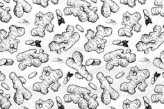 a bunch of bananas that are drawn in black and white