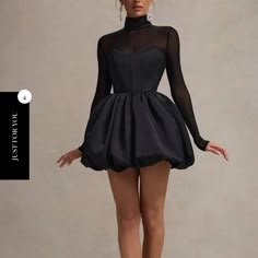 I Ordered This Dress For A Bachelorette Trip To London, But Sadly Its Too Small For Me. It Is Sold Out In Every Size On Their Site. For An Out Of This World Ensemble At Your Next Event, Say Hello To Our Aptly-Named Lbd Jupiter. With Multiple Elevated Details That Bring The Drama, This Satin Black Mini Boasts A High Neckline, Long Mesh Sleeves And A Puffball Hem. Let Jupiter Do The Talking And Style Yours With A Sleek Bun And Some Strappy Stilettos. Features - Premium Satin - High Neckline - Mesh Club London Dress, Satin Party Dress Short, Black Formal Dresses Short, Black Cocktail Dress Short, Short Dresses Party Night, Crepe Short Dress, Long Sleeve Short Wedding Dress, Black Formal Dress Short, City Hall Wedding Dress