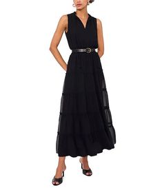 1. STATE V-Neckline Sleeveless Gauze Maxi Dress | Dillard's Chic Sleeveless V-neck Dress For Work, Casual Sleeveless V-neck Dress For Work, Flowy Sleeveless Dress For Work, Sleeveless V-neck Dress For Daywear, Sleeveless V-neck Dress For Workwear In Spring, Elegant Flowy V-neck Sleeveless Dress, Daywear V-neck Sleeveless Dress, Gauze Maxi Dress, Inspiration Style