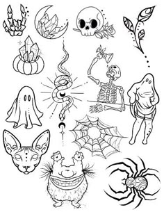 halloween coloring pages for kids with cartoon characters and pumpkins, spider, ghost, cat,