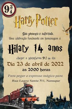 a harry potter birthday party poster