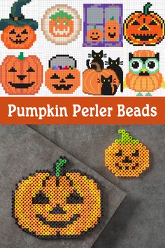 the pumpkin perler beads pattern is shown