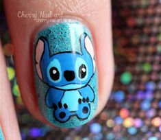 Nail Art Stitch, Stitch Nail Designs, Stitch Nail Art, Nail Designs For Kids, Disney World Nails, Kids Nail Designs, Christmas Stitch