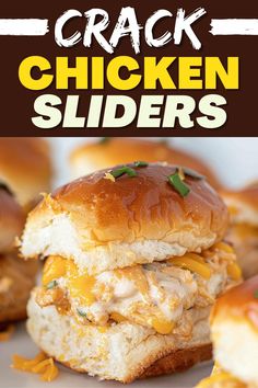 You'll instantly be addicted to these crack chicken sliders! The combo of tender chicken, gooey cheese, and ranch dressing is irresistible. Buffalo Sliders, Homemade Buffalo Chicken, Homemade Sliders, Sweet Hawaiian Rolls, Sliders Recipes Chicken, Leftover Chicken Breast, Buffalo Chicken Sliders, Easy Buffalo Chicken, Family Snacks