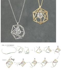 an origami pendant is shown with instructions to make it