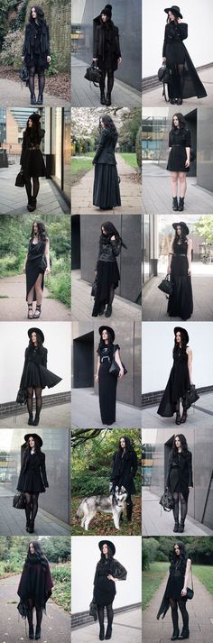 Styles Of Clothes, Look Grunge, Black Wardrobe, Mode Boho, Black Clothing, Rock Chic