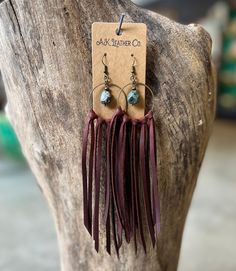 Fringe earring constructed from genuine cowhide or deerskin leather. Adorned with turquoise and brass. Please note- these are handmade and may vary slightly from item in photo. Approximately 8 inch drop. Hoop measures 1.5". Western style. Lightweight. Western Earrings Fashion, Leather Fringe Earrings, Fringe Earring, Leather Jewelry Diy, Western Earrings, Virginia Beach Va, Deer Skin, Leather Fringe, Fringe Earrings