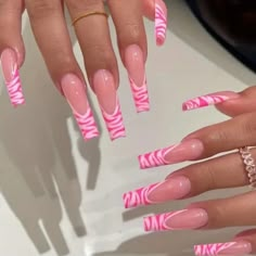 24 Pieces Fake Press On Nails Color May Vary Due To Lighting Size One Size Condition New Comes With Mini Nail File And Glue Adhesive Strips Zebra Print Nails, Zebra Nails, French Acrylic Nails, Long Square Acrylic Nails, Pink Acrylic Nails, Square Acrylic Nails, Nail Arts, Best Acrylic Nails, Long Acrylic Nails