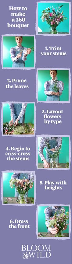 a poster with instructions on how to make a flower arrangement