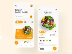 two mobile screens showing different food items and the same item in each one's phone screen