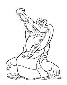 a cartoon alligator with its mouth open and teeth out, in black and white coloring pages